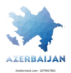 Low poly map of Azerbaijan. Geometric illustration of the country. Azerbaijan polygonal map. Technology, internet, network concept. Vector illustration.