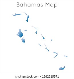 Low Poly map of Bahamas in a geometric polygonal, mosaic style.