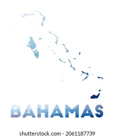 Mapa de baja polilla de Bahamas. Ilustración geométrica del país. Mapa poligonal de Bahamas. Tecnología, Internet, concepto de red. Ilustración vectorial.
