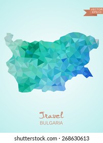 Low Poly Map of Bulgaria isolated. Vector version