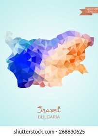 Low Poly Map of Bulgaria isolated. Vector version