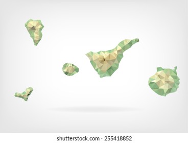 Low Poly map of Canary Islands