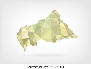 Low Poly map of Central African Republic