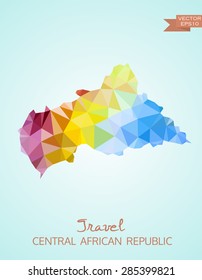 Low Poly map of Central African Republic isolated on background