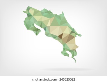 Low Poly map of Costa Rica