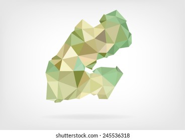 Low Poly map of Djibouti