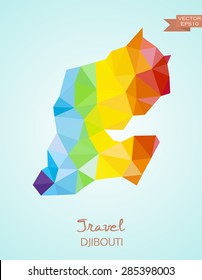 Low Poly map of Djibouti