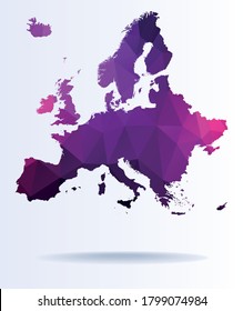 Low poly map of Europe