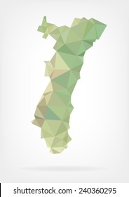 Low Poly map of french region Alsace