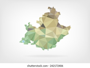 Low Poly map of french region Provence-Alpes-Cote dAzur