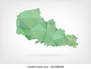 Low Poly Map Of French Region Nord - Pas De Calais