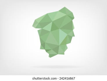 Low Poly map of french region Haue Normandie