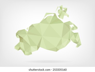 Low Poly map of german region Mecklenburg-Vorpommern