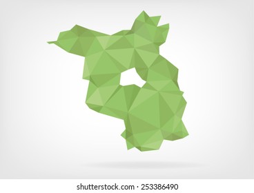 Low Poly map of german region Brandenburg