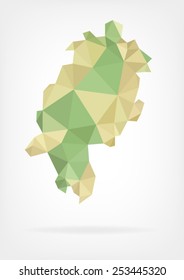 Mapa de baja polinesia de la región alemana de Hessen