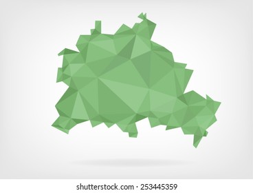 Low Poly map of german region Berlin