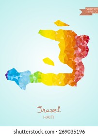 Low Poly map of Haiti isolated. Vector version