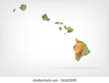 Low Poly map of Hawaii state