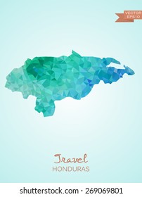 Low Poly map of Honduras isolated