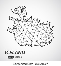 Low poly map of Iceland