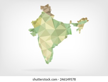 Low Poly Map Of India