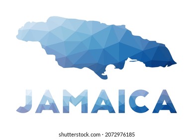Low poly map of Jamaica. Geometric illustration of the country. Jamaica polygonal map. Technology, internet, network concept. Vector illustration.