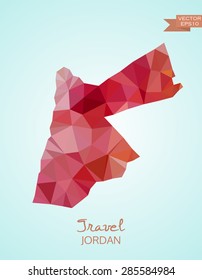 Low poly map of Jordan  isolated on background. Vector version