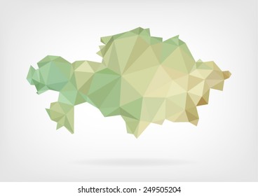 Low Poly map of Kazakhstan