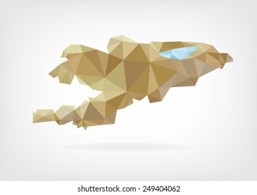 Low Poly map of Kyrgyzstan