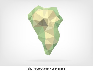 Low Poly map of La Palma Island