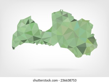 Low Poly Map of Latvia