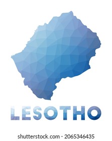 Low poly map of Lesotho. Geometric illustration of the country. Lesotho polygonal map. Technology, internet, network concept. Vector illustration.