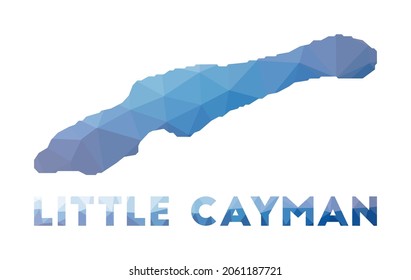Low poly map of Little Cayman. Geometric illustration of the island. Little Cayman polygonal map. Vector illustration.