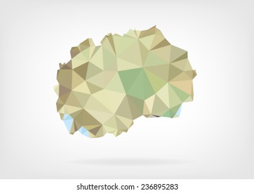 Low Poly Map of Macedonia