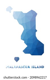Low poly map of Malapascua Island. Malapascua Island polygonal map. Technology, internet, network concept. Vector illustration.