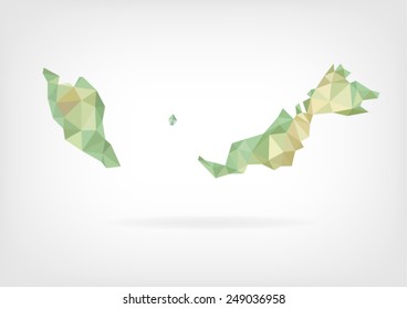 Low Poly map of Malaysia