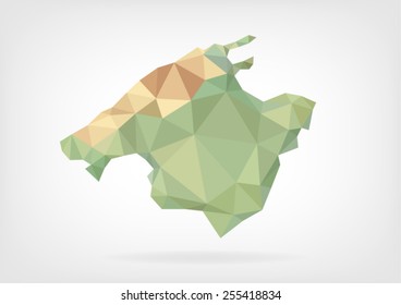 Low Poly map of Mallorca Island