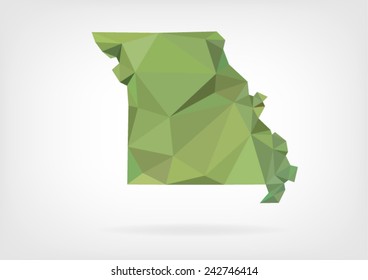Low Poly map of Missouri state