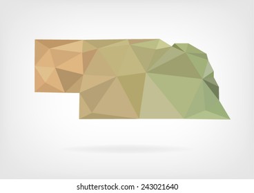 Low Poly map of Nebraska