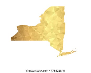 Low poly map of New Mexico. Gold Polygon. Vector illustration eps 10.