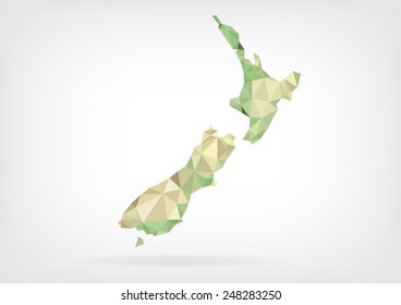 Low Poly map of New Zealand