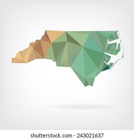 Low Poly map of North Carolina state