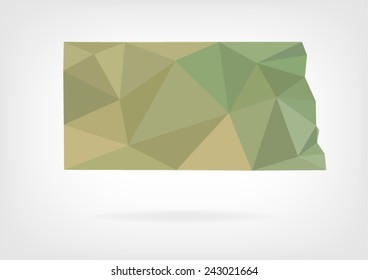 Low Poly map of North Dakota state