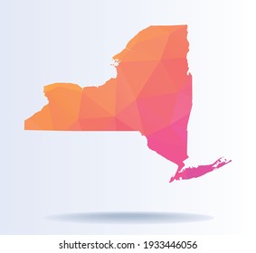 Low poly map of Ny-york state
