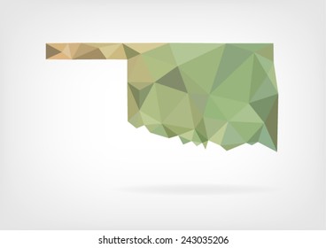 Low Poly map of Oklahoma state