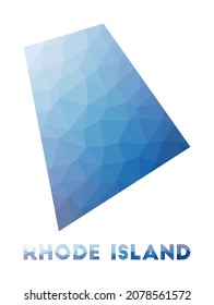 Low poly map of Rhode Island. Geometric illustration of the us state. Rhode Island polygonal map. Technology, internet, network concept. Vector illustration.