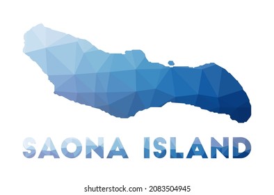 Low poly map of Saona Island. Saona Island polygonal map. Technology, internet, network concept. Vector illustration.