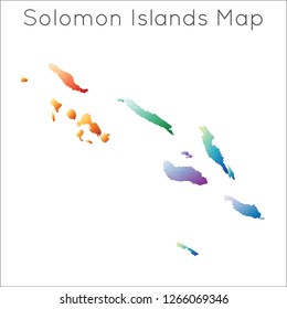Low Poly map of Solomon Islands. Solomon Islands geometric polygonal, mosaic style map.