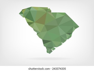 Low Poly map of South Carolina state