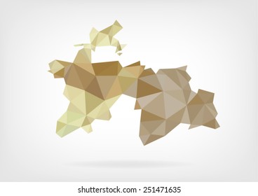 Low Poly map of Tajikistan